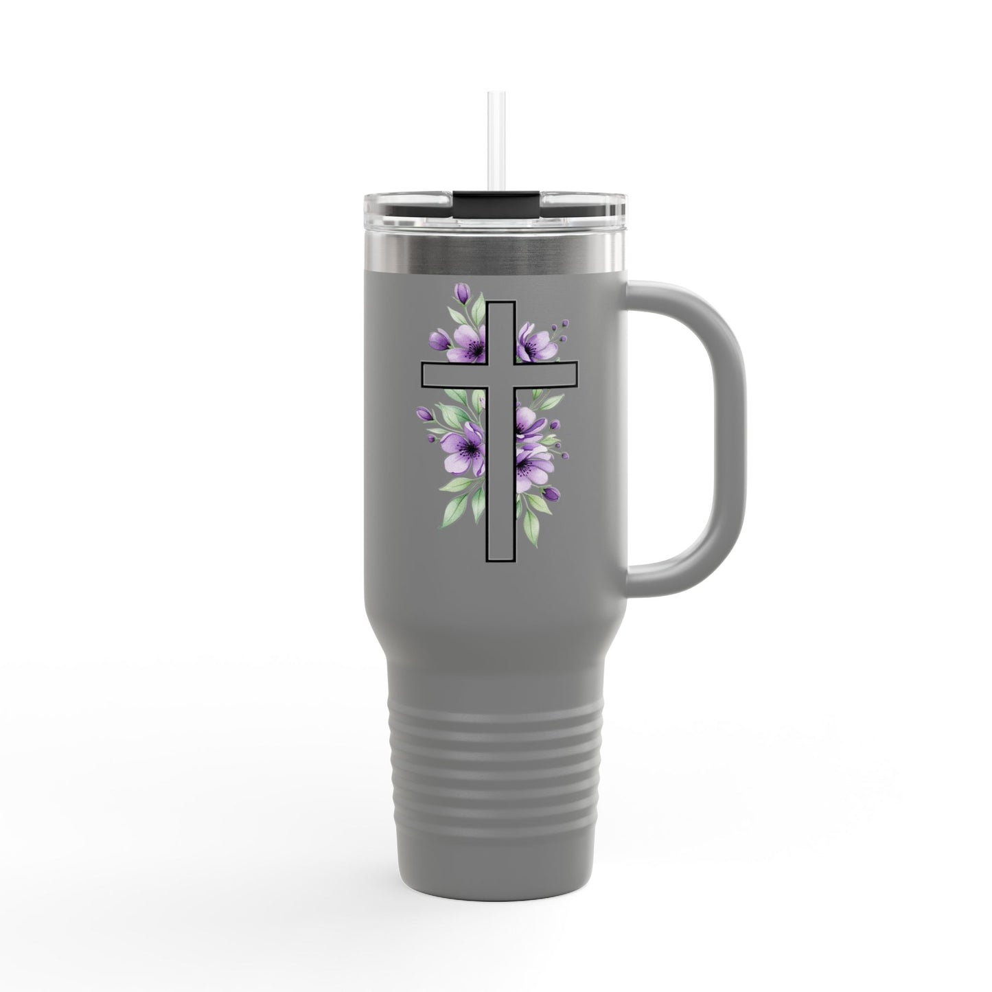 Floral Cross Insulated Mug 40oz