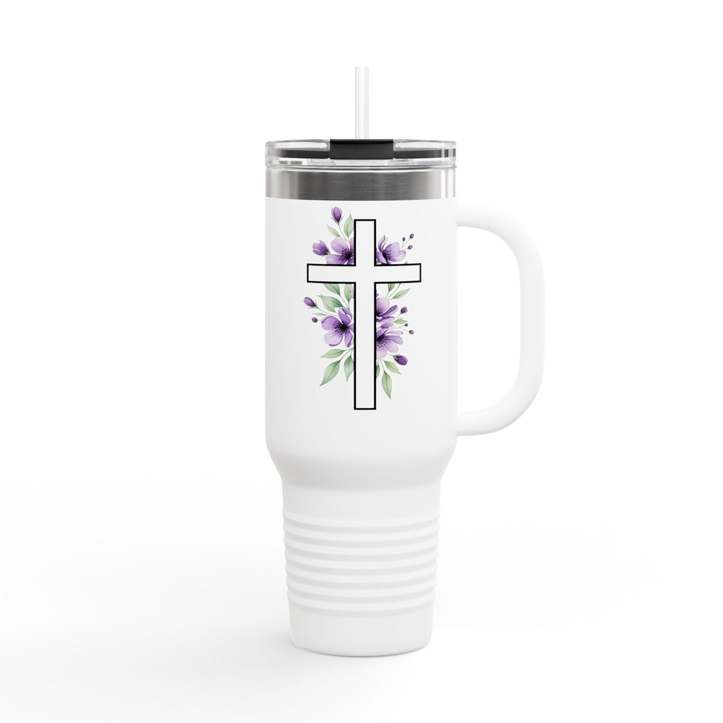 Floral Cross Insulated Mug 40oz