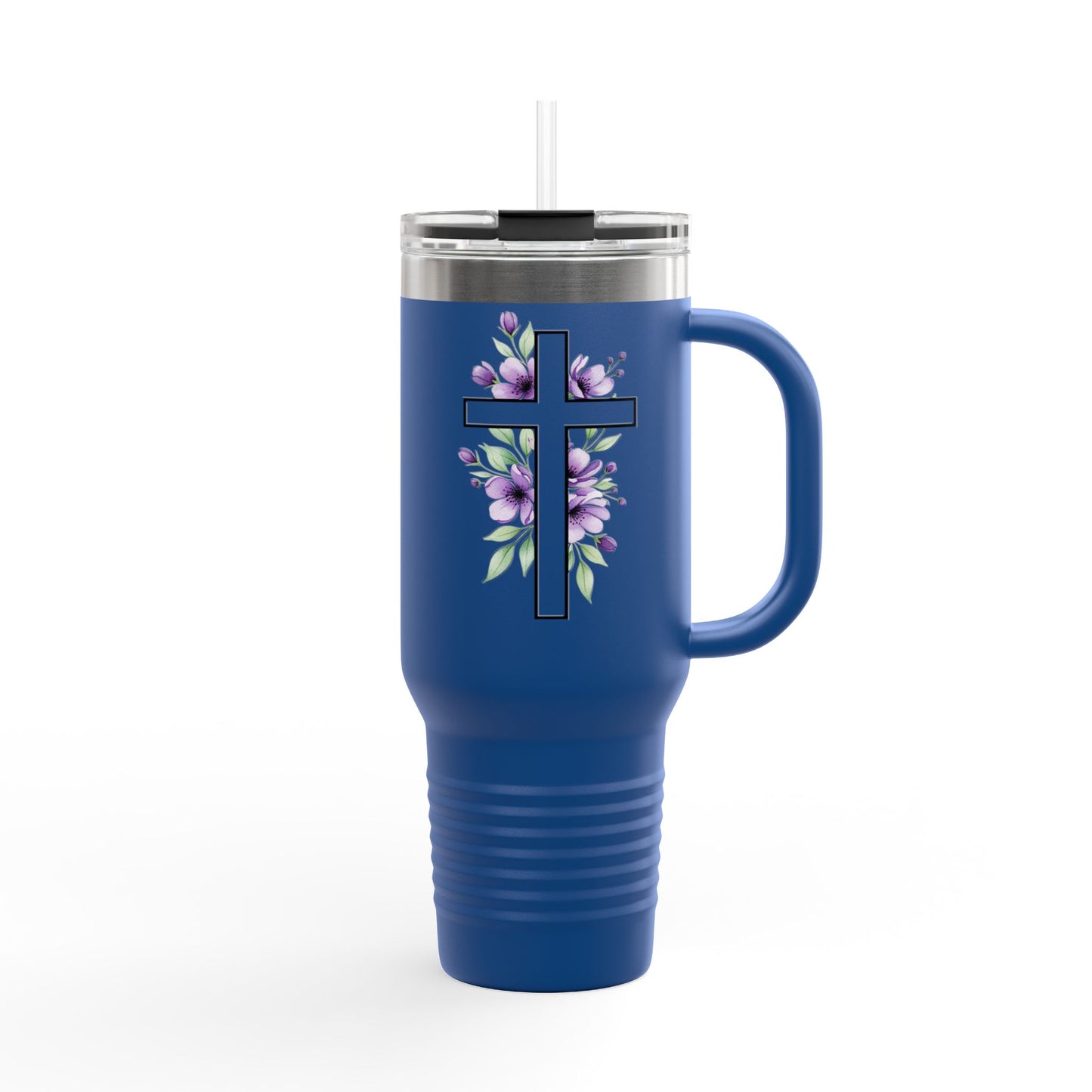 Floral Cross Insulated Mug 40oz