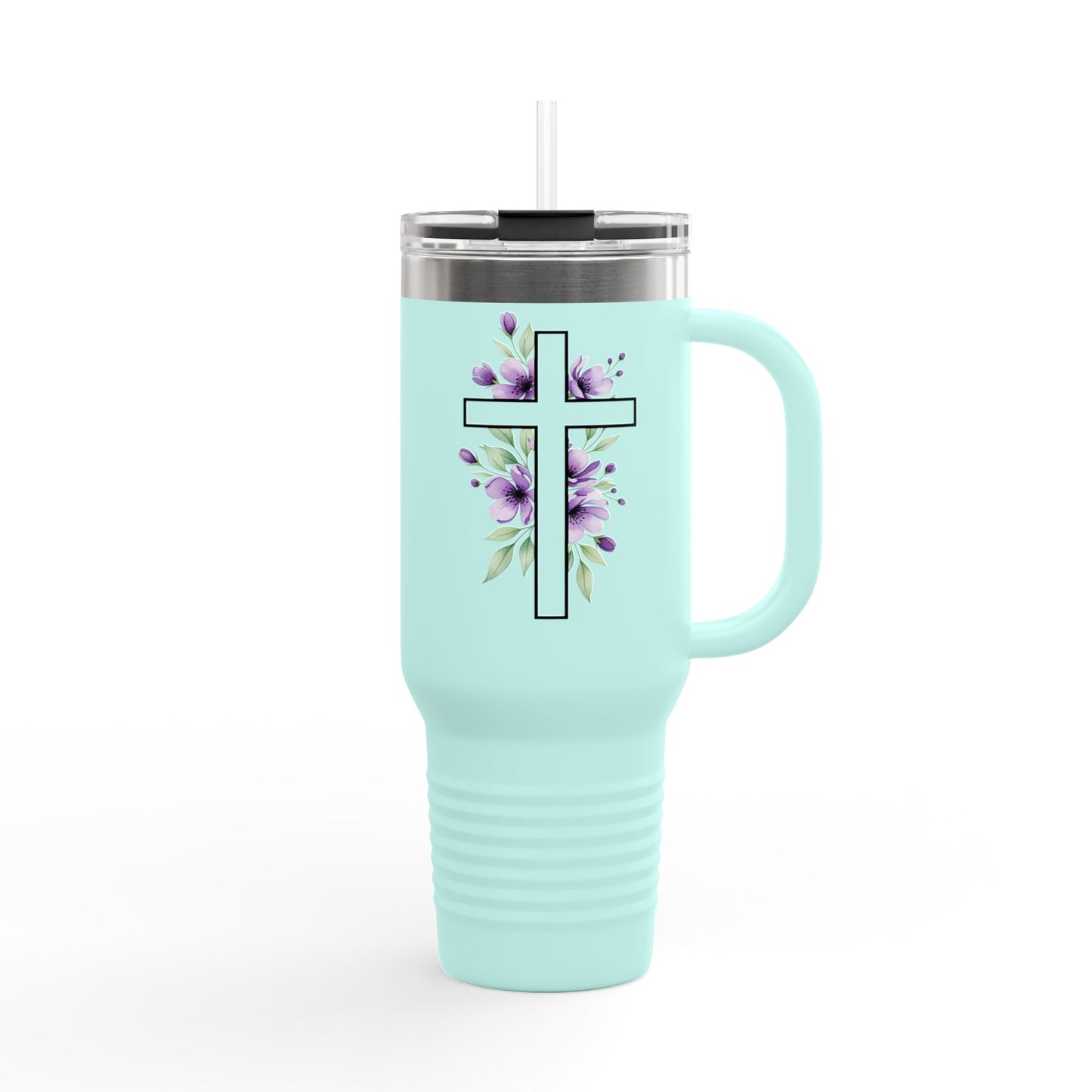 Floral Cross Insulated Mug 40oz